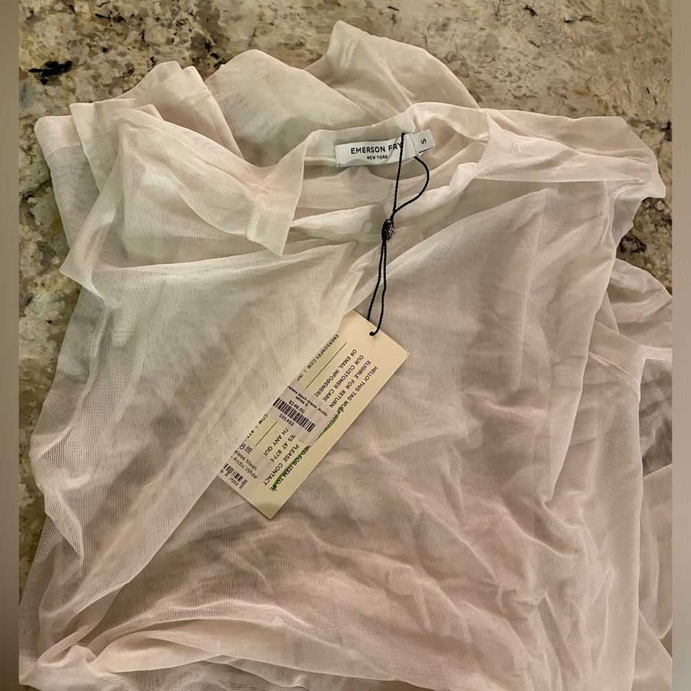 ❗️FLASH SALE❗️NWT Emerson Fry Sleeveless Mesh Dress in Arctic White